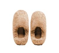 Generisch Pantofole da donna invernali, calde, chiuse, piatte, in peluche, in memory foam, antiscivolo, per interni ed esterni, giallo., 40 EU
