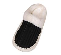 Generisch Pantofole da donna invernali, natali, in feltro, da donna, in peluche, morbide, Nero , 37 EU