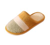 Generisch Pantofole da donna morbide con design Flop per ore accoglienti nelle proprie quattro pareti come comode pantofole slip-on con funzione riscaldante, giallo., 36 EU