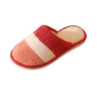 Generisch Pantofole da donna morbide con design Flop per ore accoglienti nelle proprie quattro pareti come comode pantofole slip-on con funzione riscaldante, Colore: rosso, 38 EU