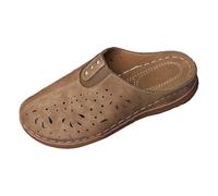 Generisch Pantofole da donna per passeggiate all'aperto, tempo libero ed eventi. Design semplice a slittamento del tallone per il comfort quotidiano., cachi, 41 EU