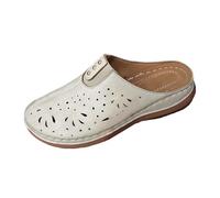 Generisch Pantofole da donna per passeggiate all'aperto, tempo libero ed eventi. Design semplice a slittamento del tallone per il comfort quotidiano., bianco, 40 EU