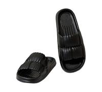 Generisch Pantofole da donna per uomo e da bagno, da uomo, leggere, da viaggio, piatte, da pesca, da doccia, con suola solida, morbidi scivoli, impermeabili, Nero , 36 EU