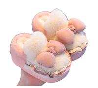 Generisch Pantofole da ragazza, molto calde, antiscivolo, con tacco chiuso, fiocco, per bambini, morbide, per ragazzi e ragazze, pantofole per bambini dai 3 ai 12 anni, 03 rosa chiaro., 32 EU