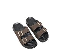 Generisch Pantofole da uomo con fibbie, comodi sandali in EVA, stile retrò, antiscivolo e traspiranti, scarpe estive per la casa e il tempo libero, nero/grigio/marrone/cammello, taglia, Rosso-bruno