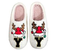 Generisch Pantofole da uomo con lettere accoglienti pantofole invernali con suola antiscivolo, scarpe per il tempo libero, ideali per le stagioni fresche, Marrone., 38 EU