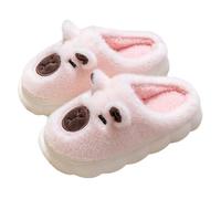 Generisch Pantofole da uomo con motivo Kapibara, suola spessa e calda, comode scarpe invernali per coppie da infilare, Colore: rosa., 36 EU