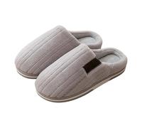 Generisch Pantofole da uomo e da donna, foderate in peluche, in memory foam, calde, invernali, antiscivolo, unisex, comode, adatte per coppie, taglie 36-48, grigio., 38 EU