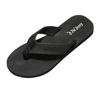 Generisch Pantofole da uomo, slip, da surf, da spiaggia, da bagno, sandali estivi antiscivolo e resistenti, con suola piatta, morbide ciabatte da bagno, pantofole sportive per il tempo libero, Nero
