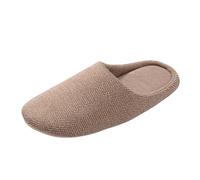 Generisch Pantofole Donna Inverno Natale Coppie Inverno Casa Caldo Cotone Pantofole Tinta Unita Uomini Donne Coppie Indoor Casa Semplice Silenzio, caffè, 45 EU