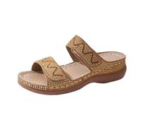 Generisch Pantofole eleganti da donna con strass, perfette per abiti casual di tutti i giorni.squisita fattura di tomaia e tacco. 88, marrone, 36 EU