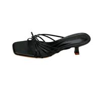 Generisch Pantofole eleganti, sandali strutturati con tacco medio e punta libera, ideali per infilarsi dentro e per tutti i giorni., Nero , 42 EU