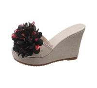 Generisch Pantofole estive da donna per il tempo libero. Elegante infradito perfette per la primavera ed estate. Design con tacco alto, ideale per jeans., Nero , 38 EU