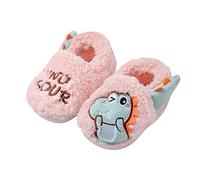 Generisch Pantofole in cotone per bambini, confezione da dinosauri con piccole pantofole, calde, primi passi invernali 21, Colore: rosa., 1-2 Jahre