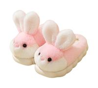 Generisch Pantofole in peluche, 3D, pantofole per animali domestici, silenziose, spesse, morbide e antiscivolo, per la casa, divertenti pantofole calde, Colore: rosa., 27 EU