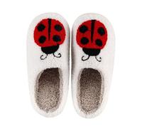 Generisch Pantofole in peluche con simpatici animali da donna, antiscivolo, per l'autunno, per la casa, per il tempo libero, bianco, 41 EU