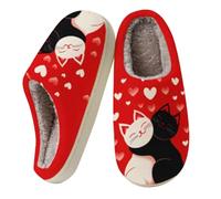 Generisch - Pantofole in tessuto con zampa di gatto | Pantofole invernali da donna in peluche, da uomo, calde, in feltro, comode, per la camera da letto, antiscivolo