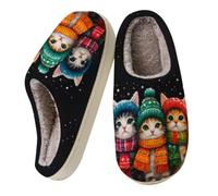 Generisch - Pantofole in tessuto con zampa di gatto | Pantofole invernali da donna in peluche, da uomo, calde, in feltro, comode, per la camera da letto, antiscivolo