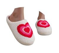 Generisch Pantofole invernali accoglienti pantofole con motivo a cuore per un calore confortevole nel vostro - per l'inverno, rosa intenso, 40 EU