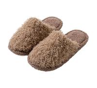 Generisch Pantofole leggere per donne e donne, in feltro, in cotone, per interni e casa, calde, antiscivolo, morbide, invernali, traspiranti, caffè, 38