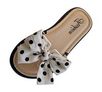 Generisch Pantofole per bambini alla moda con farfalle esagerate come scarpe da spiaggia per ragazze morbido comfort al pavimento, beige., 37 EU
