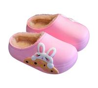 Generisch Pantofole per bambini, con coniglietto a forma di dinosauro, con fodera calda, impermeabili, antiscivolo, dita chiuse, per interni, per bambini dai 2,5 ai 13 anni, 03 rosa., 25 EU