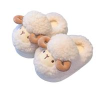 Generisch Pantofole per bambini, invernali, alla moda, comode, calde, per interni, non slippers (bianco, 23,5 infant)
