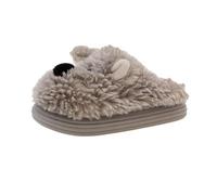 Generisch Pantofole per cani e donne, graziose pantofole invernali, calde, in feltro, con calde, imbottite, leggere, morbide, antiscivolo, carine, Cenere chiaro, 36 EU
