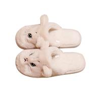 Generisch Pantofole per gatti carine e comode da donna - scarpe invernali da donna giallo 42, cachi, 44 EU