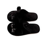 Generisch Pantofole per gatti carine e comode da donna - scarpe invernali da donna giallo 42, Nero , 44 EU