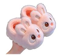 Generisch Pantofole per ragazzi, morbide e calde, antiscivolo, con tacco chiuso, coniglio, in tessuto, per bambini, per ragazzi, ragazze, pantofole per bambini dai 3 ai 14 anni, 03 rosa chiaro., 28 EU