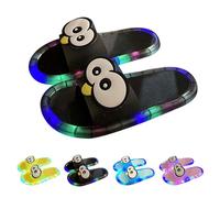 Generisch Pantofole unisex a LED con pinguino, comode ciabatte estive, per il tempo libero, la piscina e le feste notturne, taglie 36-44, A01 nero., 40 EU