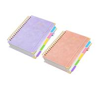 Generisch Paper PVC Spiral Notebook - 21 x 25,5 cm 150 fogli Double Sided, 8 adesivi, 5 divisori Tabs | Student Office Study Planner Journal Note Taking Organizer School Home Writing Supplies Set