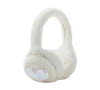 Generisch Paraorecchie invernali con orecchie di gatto paillettes a forma di cuore regolabile per ragazze e donne scalda orecchie peluche per esterni, bianco, Taglia unica