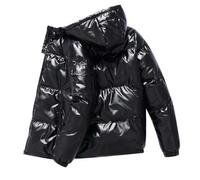 Generisch Parka invernale da uomo alla moda con design lucido per un calore ottimale, vestibilità comoda in tutte le attività all'aperto nella stagione fredda, Nero , XXL