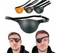 Generisch Patch per gli occhi in pelle, per occhi sinistri e giusti, patch per gli occhi sottili, unisex (marrone chiaro)