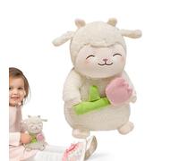 Generisch Pecora di peluche - pecora di peluche con tulipani, morbido giocattolo di agnello, piccola bambola di pecora morbida e morbida per bambini, riempitrici, regali per feste e decorazioni per la