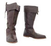 Generisch Pelle PU Retrò Stivali Renaissance Steampunk Scarpe Donna Uomo Stivali Piatti Stivali Stracciati Stivali Pirati Regolabile Stivali corti Con Fondo Piatto Stivali Canistici Corti Stivali