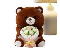 Generisch Peluche a forma di animale, morbido peluche con bouquet, San, per mamma, Natale, compleanno, matrimonio, San