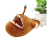 Generisch Peluche a forma di pesce - Bambola di peluche a forma di pesce pescatore, morbido cuscino decorativo per creature, accogliente, dolce peluche per divano letto, divano e divano