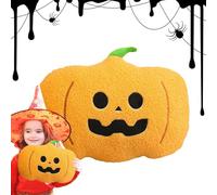 Generisch Peluche a forma di zucca di Halloween, 40 cm, divertente e creativa, morbida bambola per bambini e adulti, decorazione per feste a casa, momenti con i nostri giocattoli a pressione