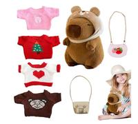 Generisch Peluche Capybara con , peluche Capybara con vestiti, morbido peluche - Simpatici giocattoli di peluche si vestono come bambola di peluche Capybara per bambini e ragazze