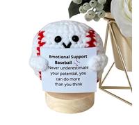 Generisch Peluche di supporto emotivo, motivo a forma di pallina all'uncinetto, grazioso set a maglia con frasi di ispirazione per la casa e il posto di lavoro
