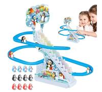 Generisch Penguin Slide Toy - Climbing Stairs Toy 25,5 x 14 x 24,5 cm | Penguin Slide, Music & LED Flashing Lights, Fun Musical Roller Coaster Track Toys for Kids, Boys, Girls, Aged 3+