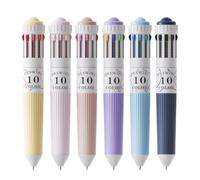 Generisch Penna a - 6 pezzi 10 in 1 penne a multicolore retrattili, a punta fine Smooth Ink System con cursore rapido e barra ergonomica per diario, notebook, planners e grafici