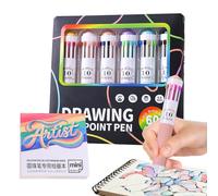 Generisch Penna a multicolore | 60 colori estensibile da 0,8 mm con taccuino - cancelleria da ufficio, per diario, scuola, ufficio, insegnanti, studenti, pianificatori, feste e