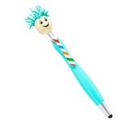 Generisch Penna a sfera con testa della bambola, viso 3D, 15,3 x 1,4 cm