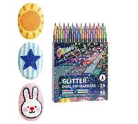 Generisch Pennarelli artistici glitterati, a doppia punta da 14,8 cm, set da disegno che non sbava, kit di pennarelli glitterati da 24, 48, 72, 96 colori, per diari, scrapbooking, schizzi, progetti di