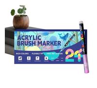 Generisch Pennarello acrilico con punta a pennello, morbido e colorato, per la scuola, per scrivere, forniture per ufficio, bambini, feste, scuola, compleanno, Natale, premi, premi,