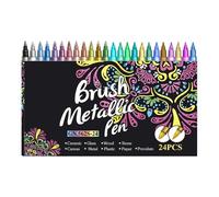 Generisch Penne per contorni artistici, con brillantini, matite per contorno creativi, in 24 colori, matite portatili, per disegni, scrapbooking, lavori di bricolage